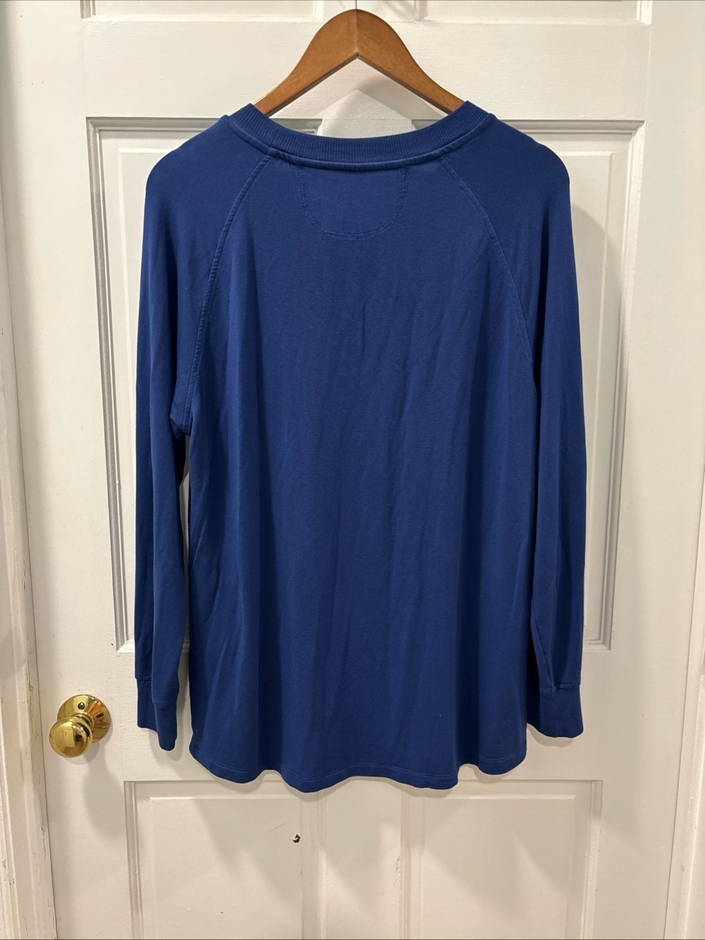 Lake DreamModal Relax Long Sleeve French Terry Lounge Pajama Shirt Size L Blue - Picture 4 of 7
